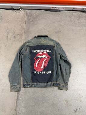 Vintage BC Ethic The Rolling Stones 1972 US Tour Distressed Denim Jacket